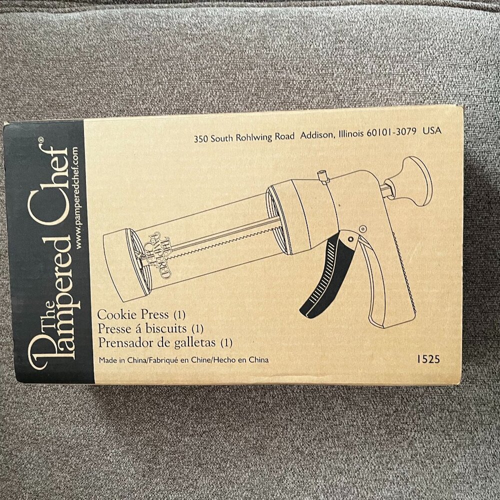 NEVER USED/VINTAGE - The Pampered Chef Cookie Press #1525 (Discontinue Item)